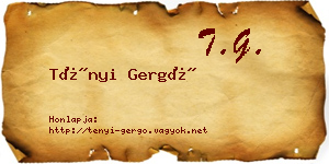 Tényi Gergő névjegykártya